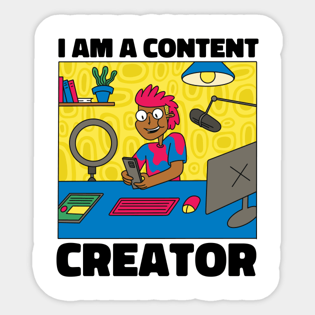 Content Creator P R t shirt Sticker by LindenDesigns